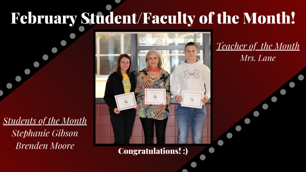 February Students & Faculty of the Month