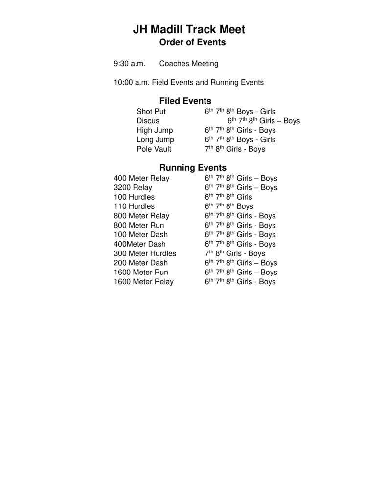 JH Order of events